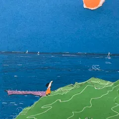 Another random collage, this one depicting a lone figure looking out at the sea. Collage is a wonderful medium for creating atmospheric and narrative scenes.