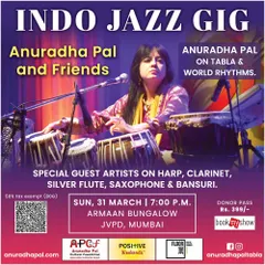 This poster is for an Indo-Jazz gig, where I collaborated with some amazing jazz musicians. I love creating fusion music that blends the intricate rhythms of tabla with different world genres, creating something fresh and exciting for the audience.