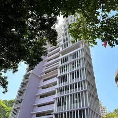 The facade of the Multipurpose Working Women’s Housing, a project developed through our Gender Advisory Committee with the MCGM. The vertical fins and staggered balconies are designed to ensure privacy while maximizing natural light and ventilation for the residents.