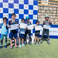 Celebrating our winners from an inter-school skating competition. We encourage our students to participate in external events to build experience and confidence. Seeing them on the podium with their medals is a proud moment for our entire team.