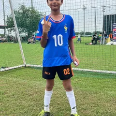 Avyaan Narang from our U8 team, who was awarded Man of the Match in the Pride Cup.