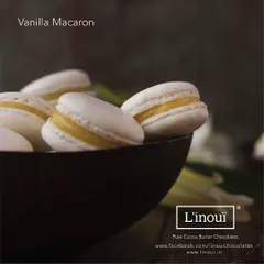 The classic Vanilla Macaron. Its delicate almond shell is filled with a smooth buttercream infused with real vanilla, offering a subtle and elegant flavour that is timeless.