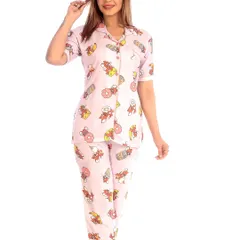 Take a trip down memory lane with this nostalgic Jerry mouse print. The soft pink fabric and classic cartoon character make this a cute and comfortable choice for relaxing. It's one of my favorite 90s throwbacks.