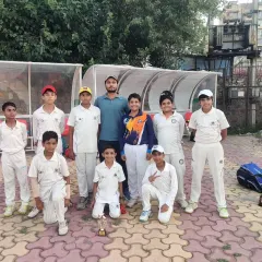 Victory is sweetest when shared. Our Junior Cup U-12 team celebrating together after a hard-fought win in Dwarka. We build not just players, but a supportive team environment.