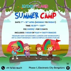 Get ready for a summer of creativity and fun. My 10-day summer camp is packed with activities like treasure hunts, junior chef workshops, and science labs, plus daily playtime and snacks are all included.