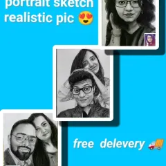 We create realistic portrait sketches of individuals and couples from photos. We offer free delivery across India for these special gifts.