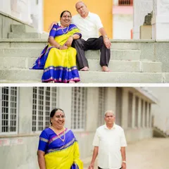 A beautiful collage of a couple celebrating their 50th anniversary. Their comfortable and happy presence together is truly inspiring.