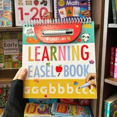 This "Learning Easel Book" is a fantastic carry along activity for practicing letters. The built in easel makes it easy to use anywhere, and the wipe clean pages allow for endless practice.