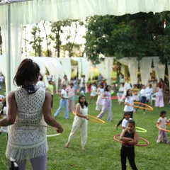 Here I am, leading a hula hoop workshop at Zenfest in Hyderabad. I love seeing a field full of people, from total beginners to kids, all finding their own rhythm. My workshops are all about creating a fun, no-pressure space to play and learn together.