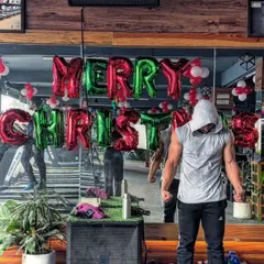 The festive spirit at Curl Fitness. Here's a look at our Christmas decorations, because we believe in celebrating together as a gym family.