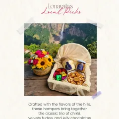 For a wedding in the hills of Lonavala, we can curate hampers with local picks like the classic chikki, velvety fudge, and jelly chocolates.