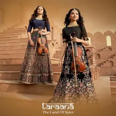 For the 'Taraana' campaign, I styled the musician models in exquisite embroidered lehengas. The deep, rich colors and intricate floral patterns of the outfits create a look of timeless elegance and artistry.
