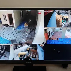 Here you can see the live feed from a Hikvision 4MP IP camera system. The day and night color vision is clear, and it also captures audio, giving you a complete picture of your property.