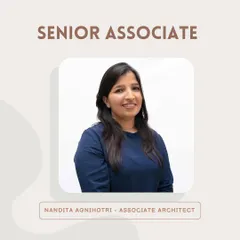 This is Nandita Agnihotri, one of our senior associates. Recognized as one of the top 50 architects under 40, Nandita's innovative approach and expertise across 16 cities make her an indispensable member of my team.