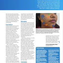 The second page of my article, discussing the unique anatomical considerations for South Asian faces and how to use fillers to create a more defined facial structure.
