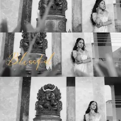 A blissful black and white series of the bride. These artistic shots capture her serene moments, creating a timeless and soulful bridal portrait.