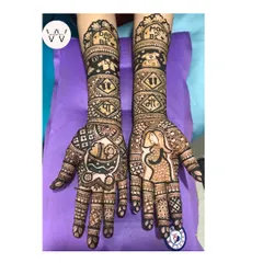Celebrating a new life is always so special. This baby shower henna is filled with joy, featuring cute motifs like a baby carriage, tiny clothes, and loving "Mom to be" and "Dad to be" messages.