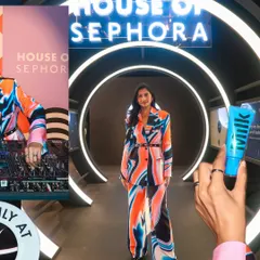 Posing at the entrance of the House of Sephora event. It was a fantastic night of beauty, glam, and great music.