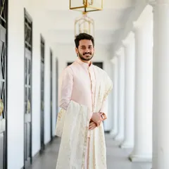 A classic groom portrait of Akshay at the Turf Club. The grand architecture provided a perfect backdrop, and he looks so dapper and at ease just before the wedding ceremonies began.
