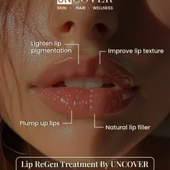 Our Lip ReGen treatment helps lighten lip pigmentation, improve texture, and naturally plump up lips without fillers. Get naturally smooth, pink lips.