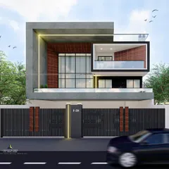 This 3D render for a 500 sq. yard home in South Delhi showcases our design philosophy: a balance of bold contemporary forms, warm materials like wood, and expansive glass to create a powerful architectural statement. We handle such projects from the initial design concept right through to the final handover.
