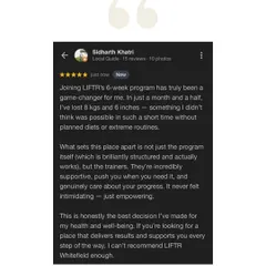 In his own words, Siddharth calls joining LIFTR the "best decision for my health and well-being," praising the supportive trainers and a program that genuinely works.