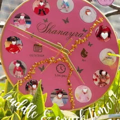 I create these adorable baby resin wall clocks to capture your little one's firsts. This piece features 12 photos for each month, along with the name, birth date, and time, making it a timeless keepsake for any nursery.