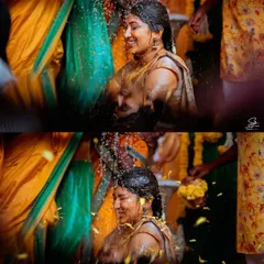 The pure, unadulterated joy of a Haldi ceremony. We capture the energy, the splashes, and the laughter, preserving the vibrant spirit of this colorful pre-wedding ritual in our candid photography.