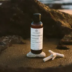 Our Utopian Dream Turmeric Facewash, captured by the sea. This gentle cleanser uses wild turmeric and turmeric essential oil to rejuvenate your skin, leaving it fresh, balanced, and radiant.