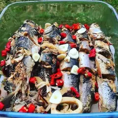 A traditional Naga preparation of fish with bamboo shoot and king chilli. The fish is marinated and slow-cooked to absorb all the spicy and tangy flavours.
