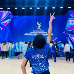 Representing India at the Senior & Junior Asian Rhythmic Gymnastics Championships. There's no greater feeling than seeing my students compete on an international stage.
