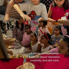 A hands-on experience that's all about relaxation, creativity, and self-care. Our candle-making workshop is a joyful activity for all ages, as seen in this collage.