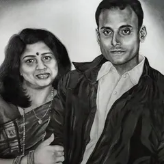 A timeless couple portrait, created to celebrate a long journey of love. I used graphite pencils on A2 size, 300 gsm paper to capture their bond, ensuring every detail contributes to a memory that will last forever.