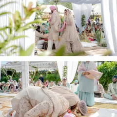 The sacred rituals of an Anand Karaj ceremony. We respectfully document the customs and prayers, capturing the couple's devotion and the blessings of their families.