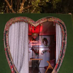 Celebrating a milestone together? I can arrange a special anniversary setup inside our heart-shaped cabana, complete with a custom neon sign to mark your special day.