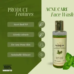 My Basil and Licorice Face Wash is designed for acne-prone skin. Sweet basil essential oil cleanses pores while licorice extracts help brighten and soothe the skin.