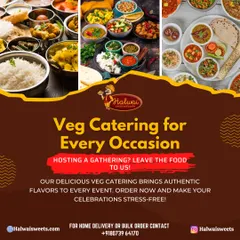 We offer complete vegetarian catering solutions for every event you can imagine. This collage shows the variety we bring, from full thalis and rich curries to fresh salads, ensuring a memorable feast for all your guests.