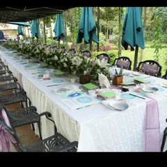 Here is the setup for a large corporate workshop at an outdoor venue. We bring all the supplies, instructors, and handle everything, so your team can just show up and enjoy a relaxing, creative break.