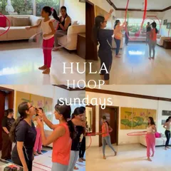 Hula Hoop Sundays. A collage from a recent workshop where we filled the morning with circles, hoops, and learning new tricks together.
