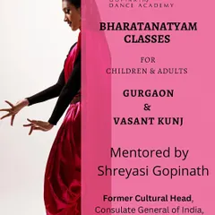Your journey into the world of Bharatanatyam starts here. This poster provides details for our classes for all age groups, mentored by me at our Gurgaon and Vasant Kunj locations.