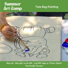 Tote bag painting is always a hit at our Summer Art Camp. Kids love personalizing their own bags with fun characters and bright colors, creating a functional piece of art they can use every day.