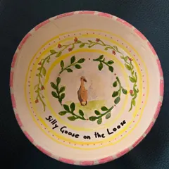 This "Silly Goose on the Loose" bowl is a perfect example of storytelling through art. The intricate details and playful text make this a truly one-of-a-kind piece created at the studio.