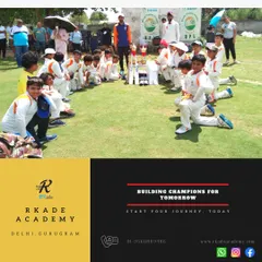 Building champions for tomorrow starts today. This image shows our young team gathered on the field, ready for their training session at one of our Delhi-Gurugram centers.