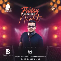 My "Videotech Night" events are built around live video mixing. I blend retro, old-school, and even karaoke video tracks for a unique, interactive experience.