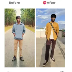 Manas, a software developer in Bengaluru, wanted a more polished but relaxed look. This before and after shows how we elevated his style, moving from a basic hoodie to a confident, layered outfit.