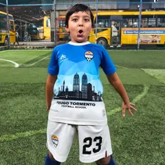 The joy and fun after a hard training session, as one of our young players strikes a celebratory pose.