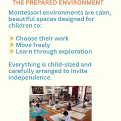 The "Prepared Environment" is a core Montessori principle. I design our spaces to be child-sized and accessible, inviting children to explore freely and develop independence without needing constant adult help.