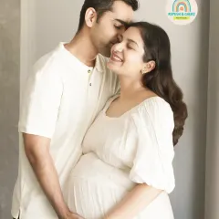 A sweet whisper and a happy smile. These are the unscripted, in-between moments we love to capture during our in-home lifestyle sessions, showing the genuine love between a couple.
