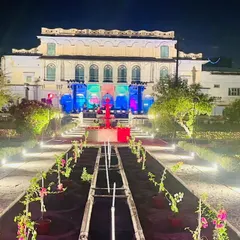 The stunning "Rangilee Bahu ka Mahal" in Benares, beautifully lit for my "Kinare Dariya" concert. The venue itself adds so much magic to the performance.