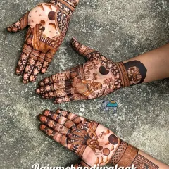 These narrative designs are perfect for Karwachauth, depicting scenes from the festival's rituals. We can customize these to tell your own story.